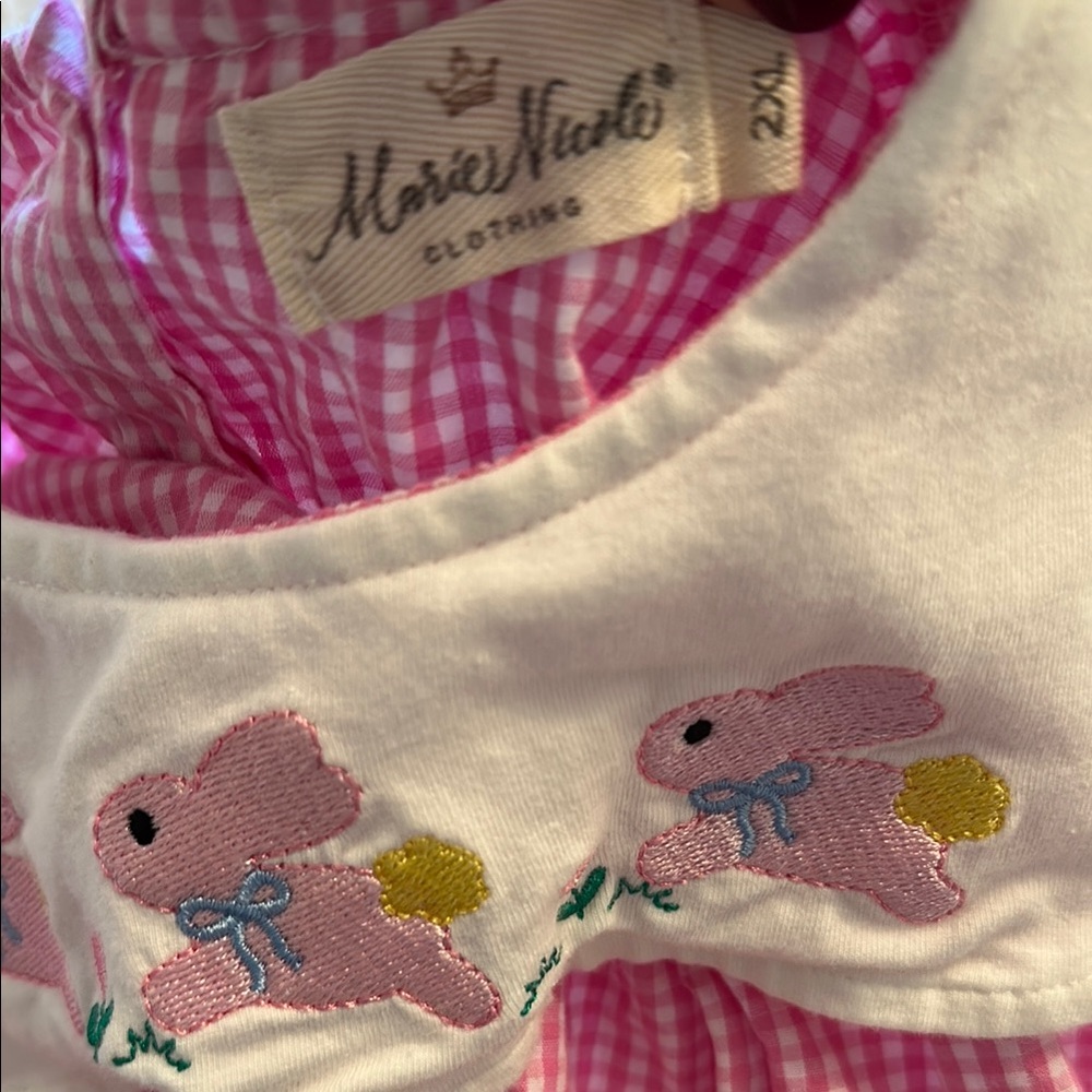 Pink Gingham Bunny Easter Dress - Picture 2 of 4